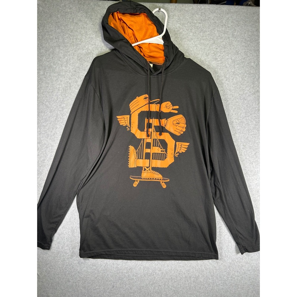 San Francisco Giants Hoodie Mens XL Black Orange Graphic Pullover Lightweight